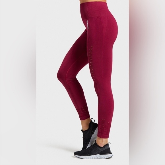 Gymshark Seamless Energy High Waisted Leggings Beet Red Full Length Size XS - Picture 1 of 16
